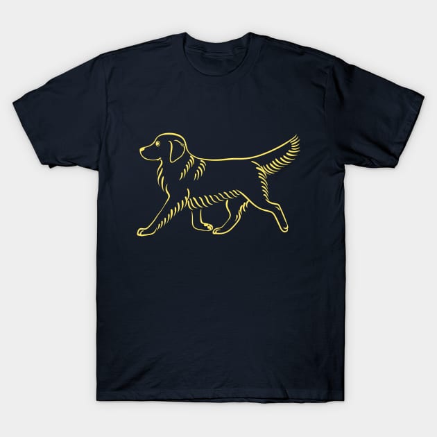 Trotting Golden Retriever T-Shirt by illucalliart